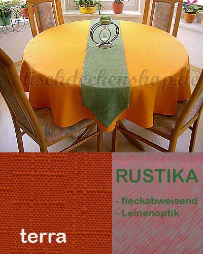  Tischdecke Rustika 130 x 160 cm, oval, terra, mit SB