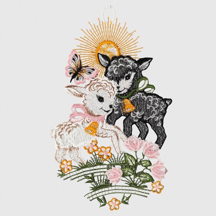 Fensterbild Weißes & schwarzes Schäfchen