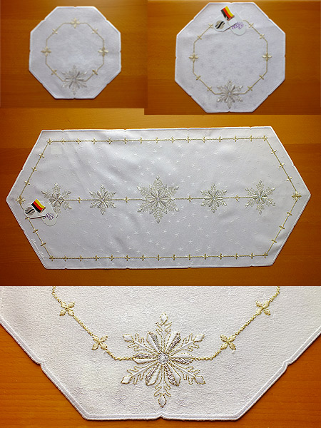Plauener Spitze® Deckchen 29 x 29 cm, Stickerei Sternkristall, fleckgeschützt (1112)