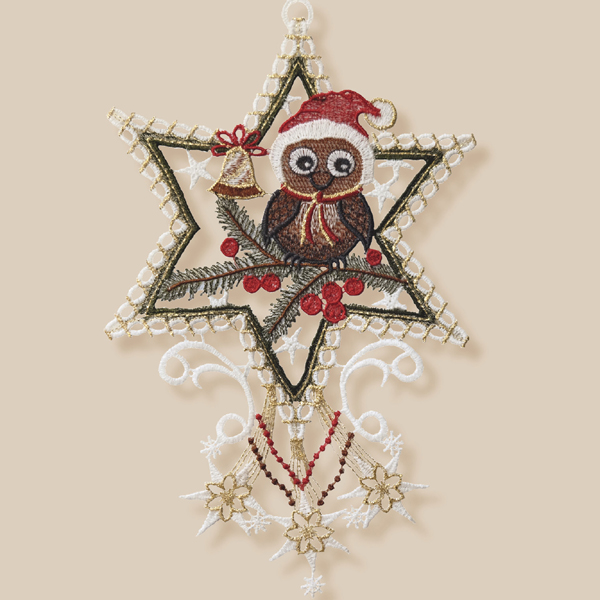 Fensterbild "Weihnachtseule"