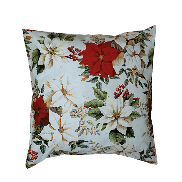 Kissenhülle 40 x 40 cm Druckdesign "Weihnachtssterne", ecru/bunt (7717)