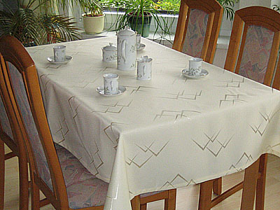  Tischdecke Eleganz, eckig 160 x200 weiß