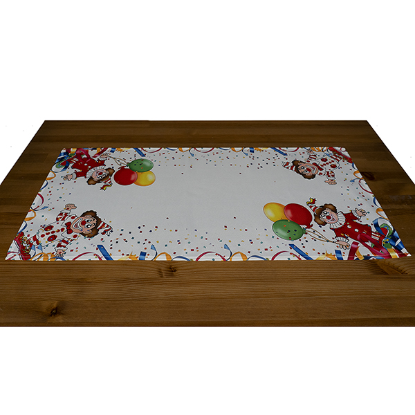 Tischband, Tischläufer 40 x 90 cm Druckmotiv "Clowns in rot/weiß", bunt (0089) 