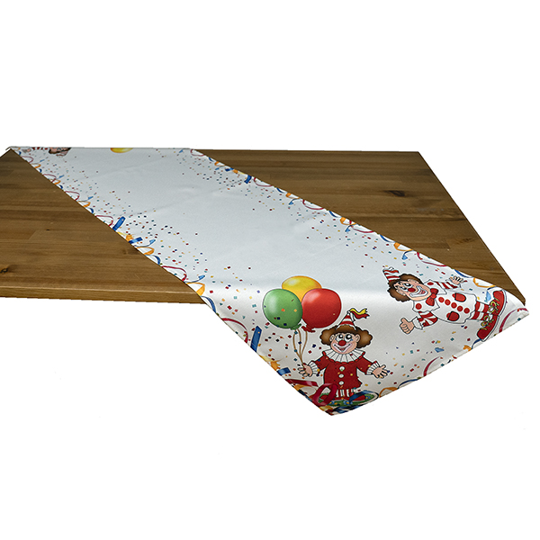 Tischband, Tischläufer 40 x 140 cm Druckmotiv "Clowns in rot/weiß", bunt (0086)  Kopie