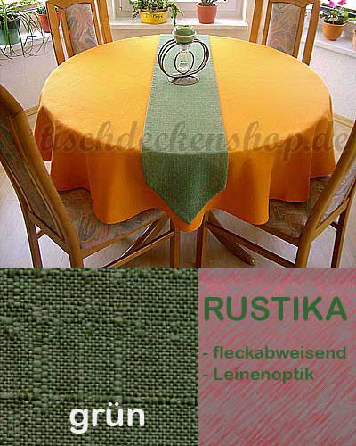  Tischdecke Rustika 135 x 240 cm, oval, grün, mit SB