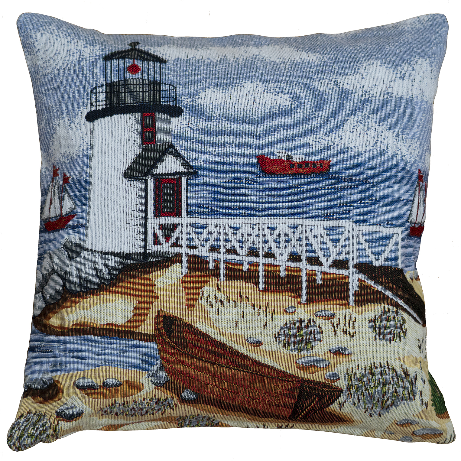 Kissenhülle 40 x 40 cm Gobelin, "Leuchtturm" (6780) 