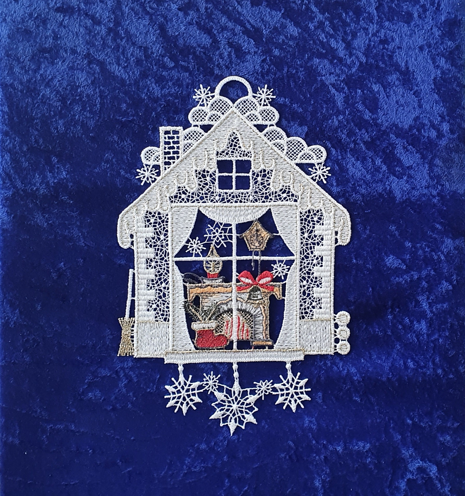 Fensterbild "Weihnachtsfenster Kamin"
